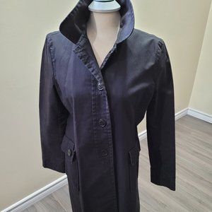 Nine west black trench coat long size L